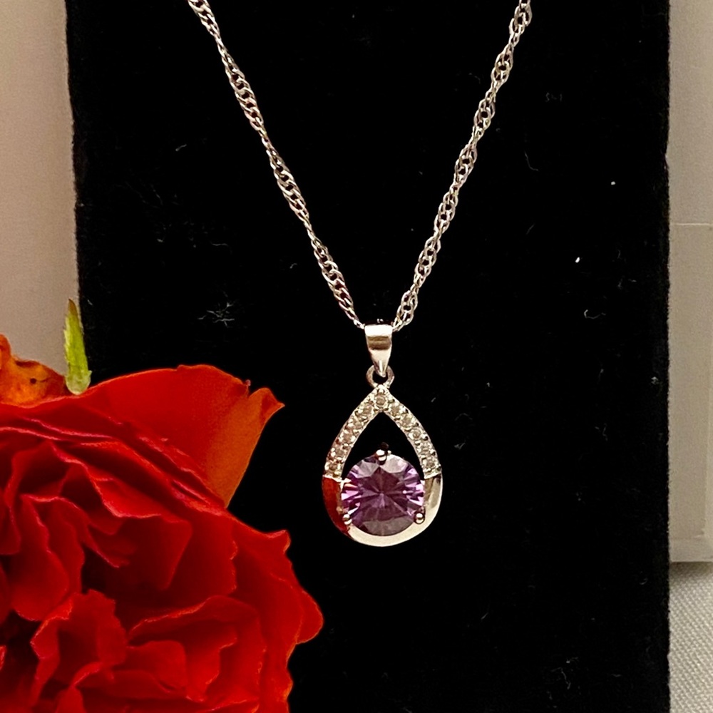Sterling Silver Crystal Necklace